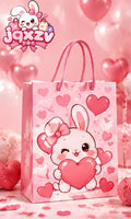 JQXZV Pink Heart Bunny Gift Bag photo 1