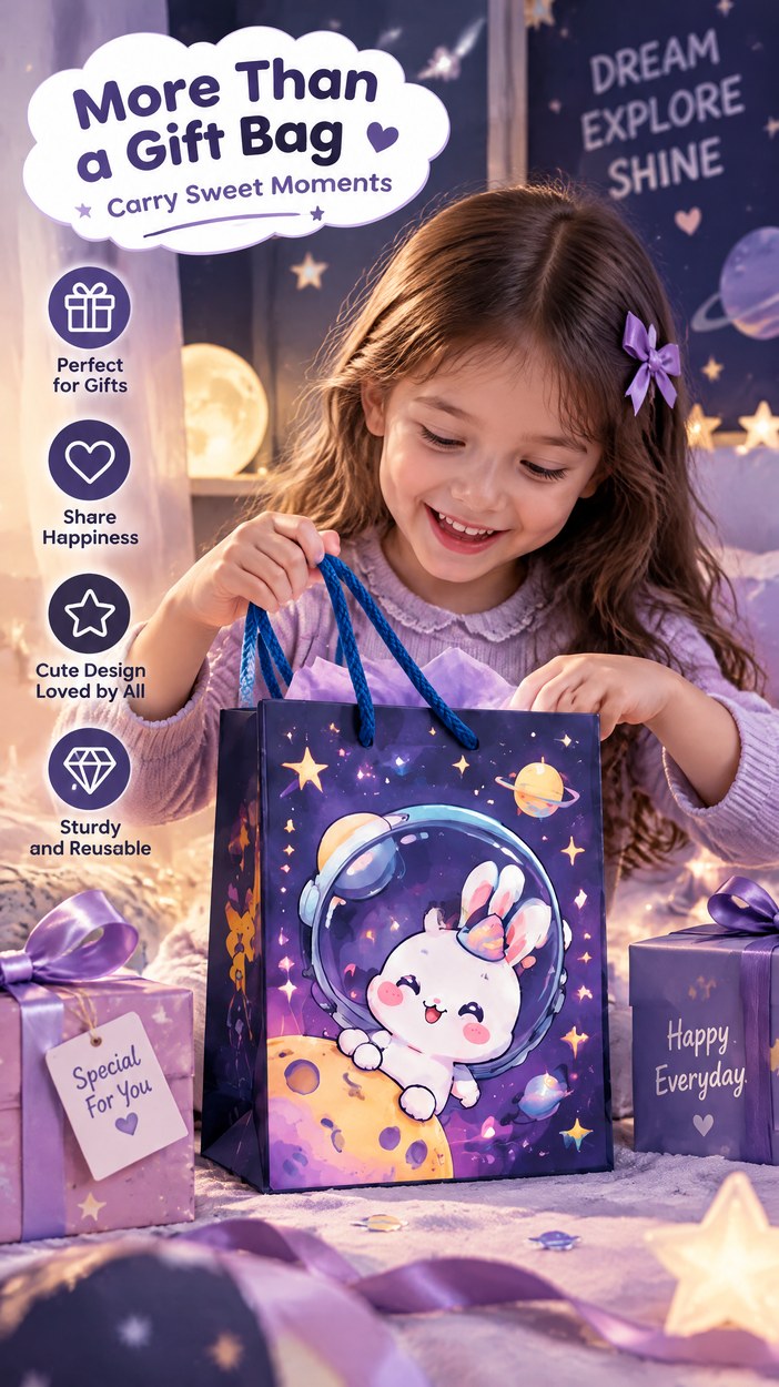 JQXZV Space Adventure Bunny Gift Bag photo 4