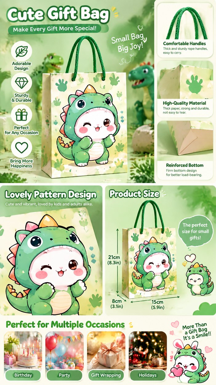 JQXZV Dinosaur Costume Bunny Gift Bag photo 4