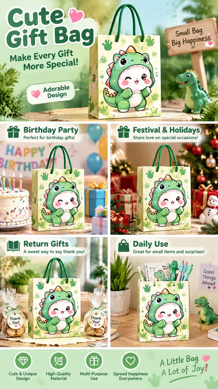 JQXZV Dinosaur Costume Bunny Gift Bag photo 5