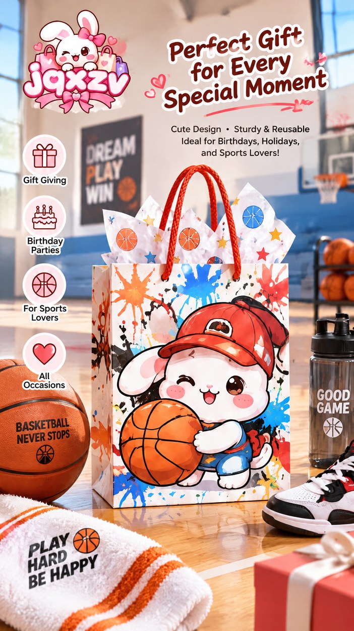 JQXZV Basketball Bunny Gift Bag photo 4