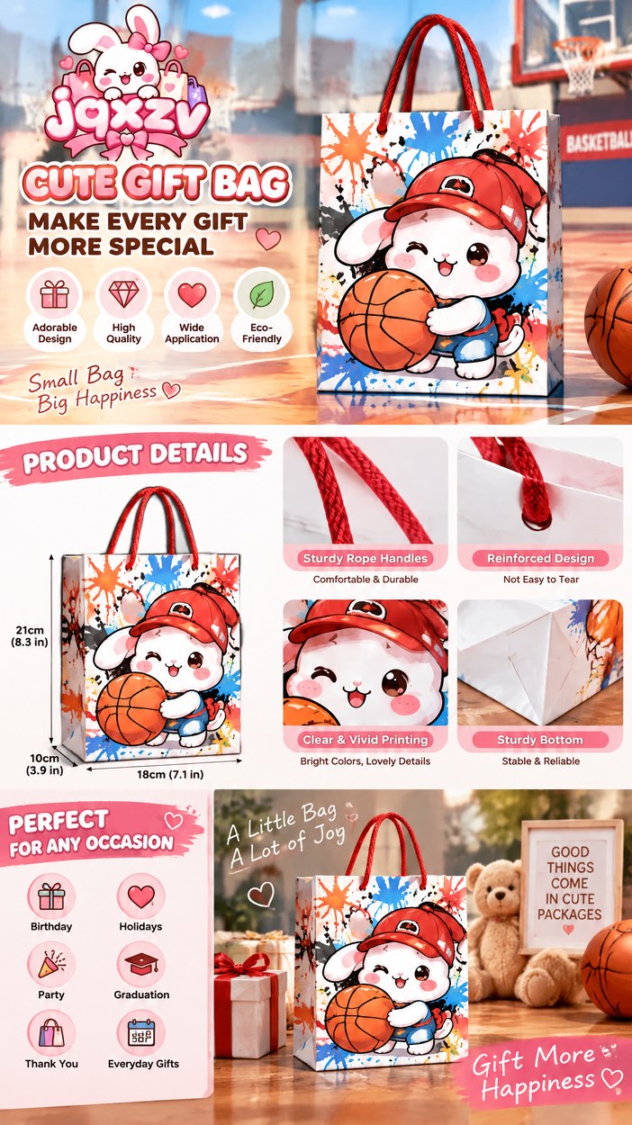 JQXZV Basketball Bunny Gift Bag photo 5
