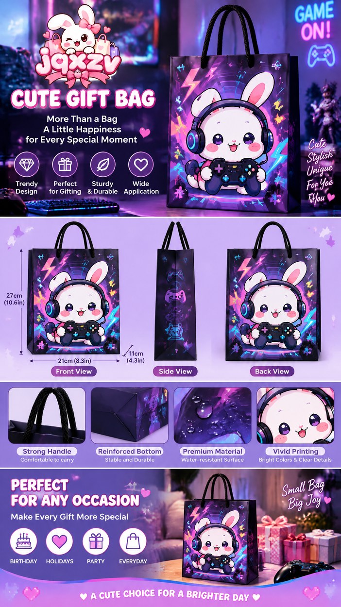 JQXZV Gamer Bunny Gift Bag photo 2