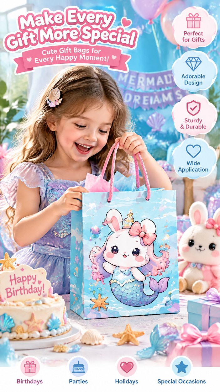 JQXZV Mermaid Bunny Gift Bag photo 2