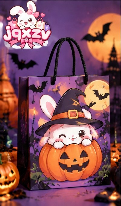 JQXZV Halloween Witch Bunny Gift Bag photo 1