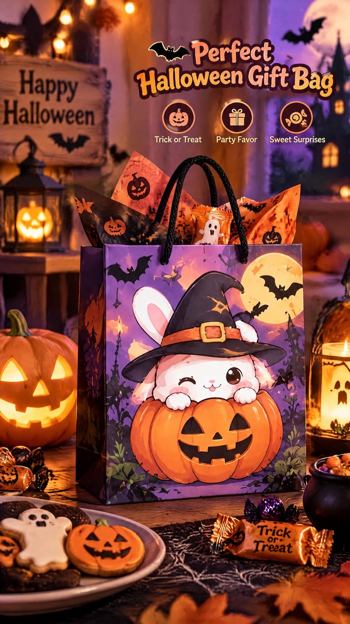 JQXZV Halloween Witch Bunny Gift Bag photo 5