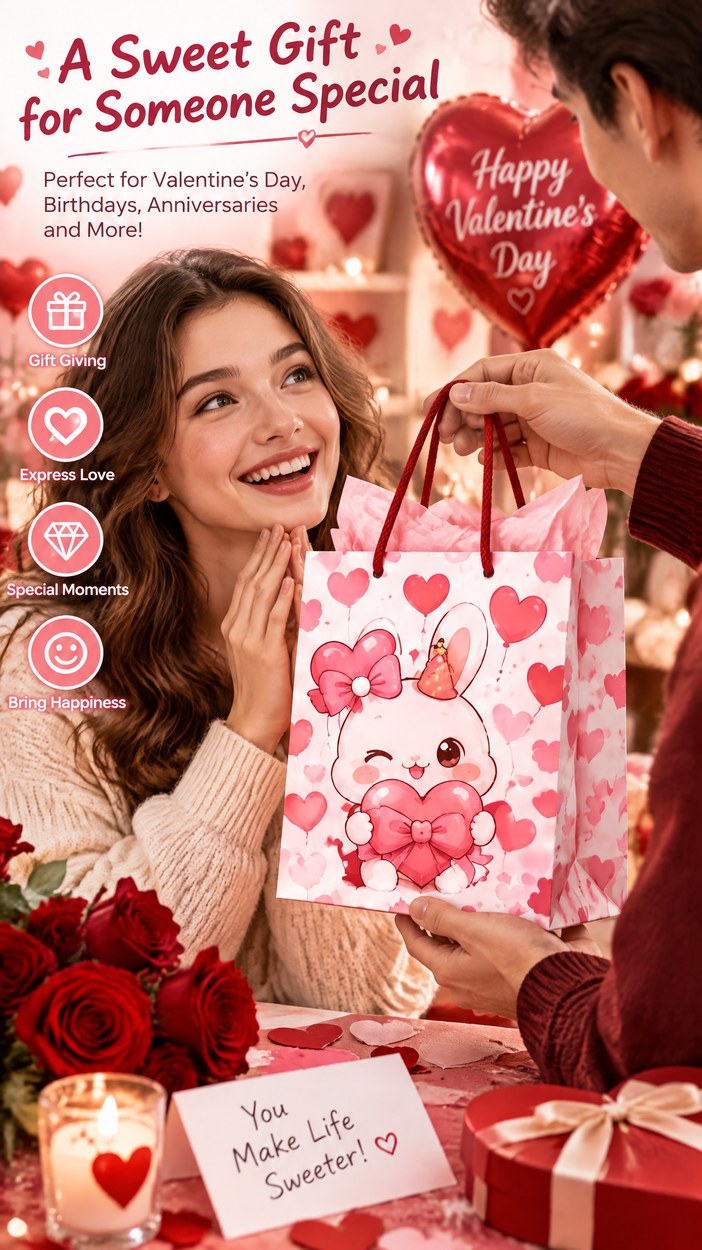 JQXZV Valentine Love Bunny Gift Bag photo 4